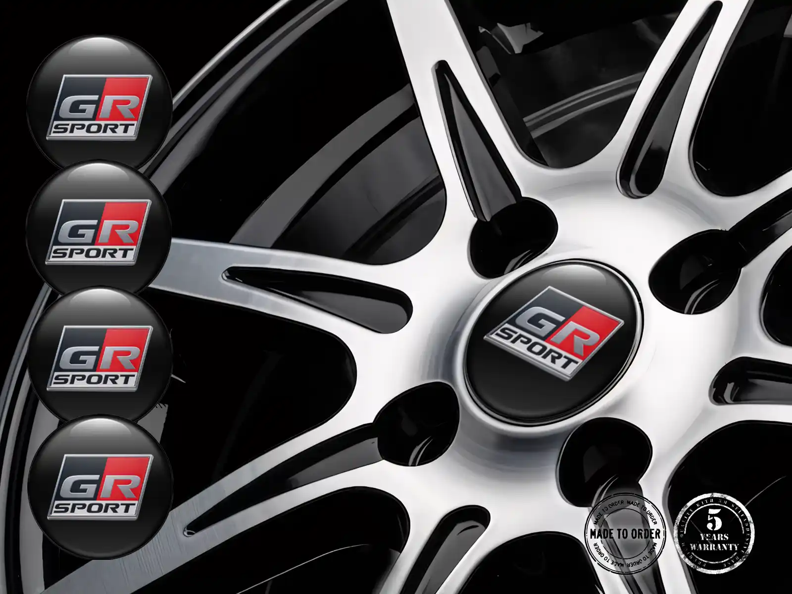 Toyota Radaufkleber Version Gewölbte Harzlabels